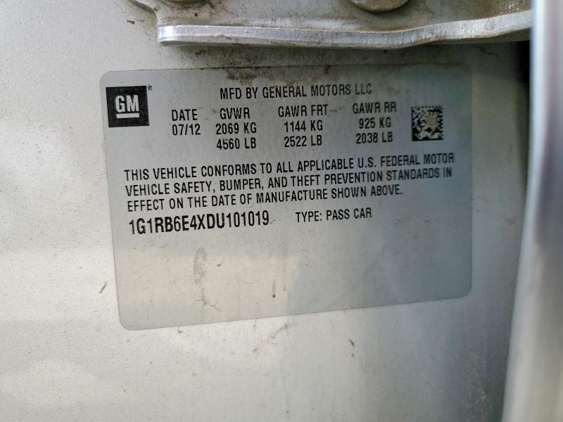 68785306 :رقم المزاد ، 1G1RB6E4XDU101019         vin ، 2013 Chevrolet Volt مزاد بيع