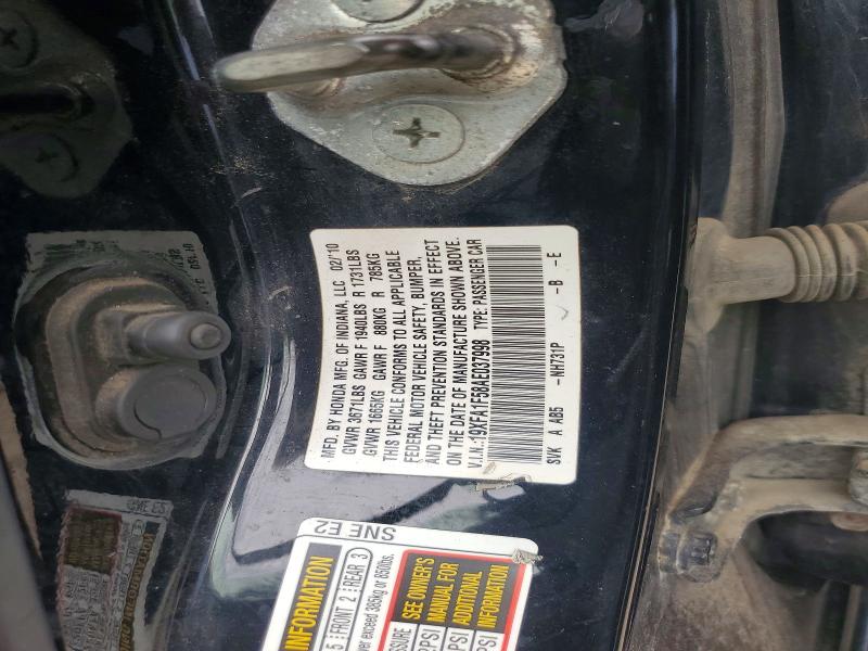 Aukcja sprzedaży 2010 Honda Civic, vin: 19XFA1F58AE037998, numer aukcji: 67525126