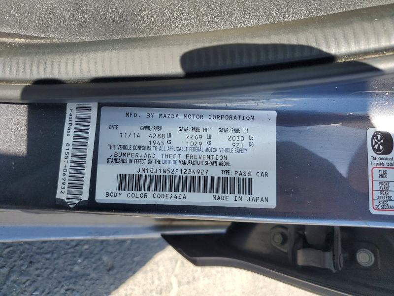 Aukcja sprzedaży 2015 Mazda 6, vin: JM1GJ1W52F1224927, numer aukcji: 68036046