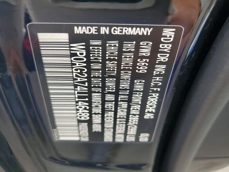 Продажа на аукционе авто 2020 Porsche Panamera, vin: WP0AG2A74LL146489, номер лота: 69071796