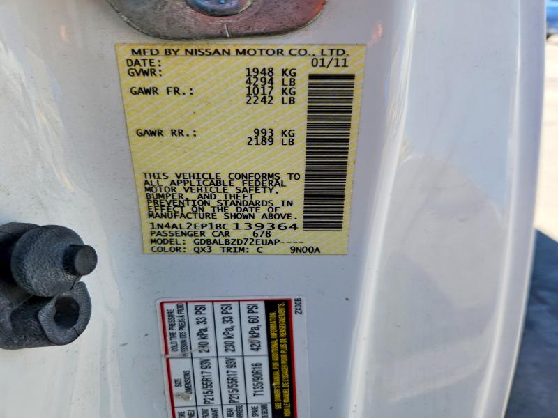 Aukcja sprzedaży 2011 Nissan Altima, vin: 1N4AL2EP1BC139364, numer aukcji: 67538246