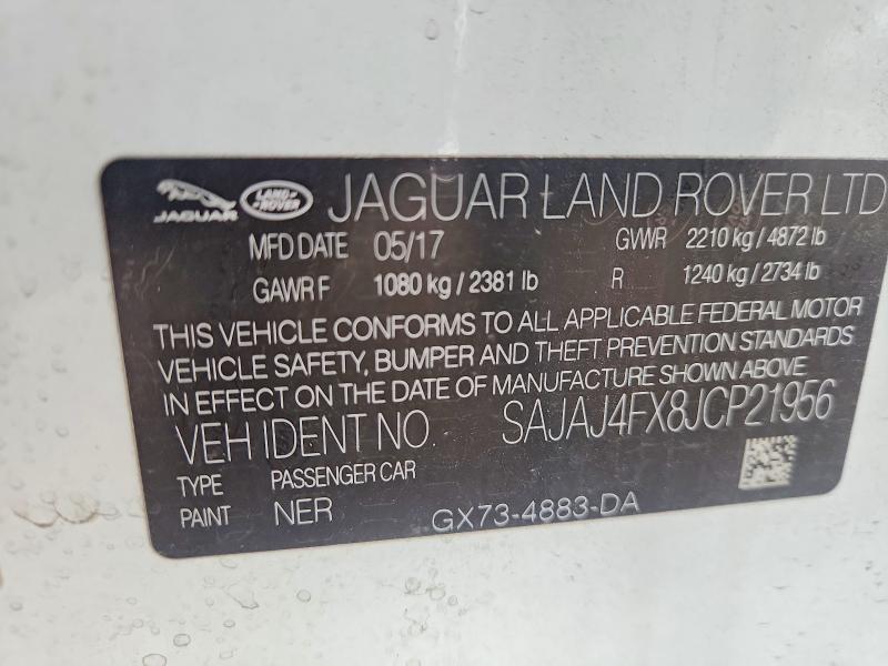 69518286 :رقم المزاد ، SAJAJ4FX8JCP21956 vin ، 2018 Jaguar Xe مزاد بيع