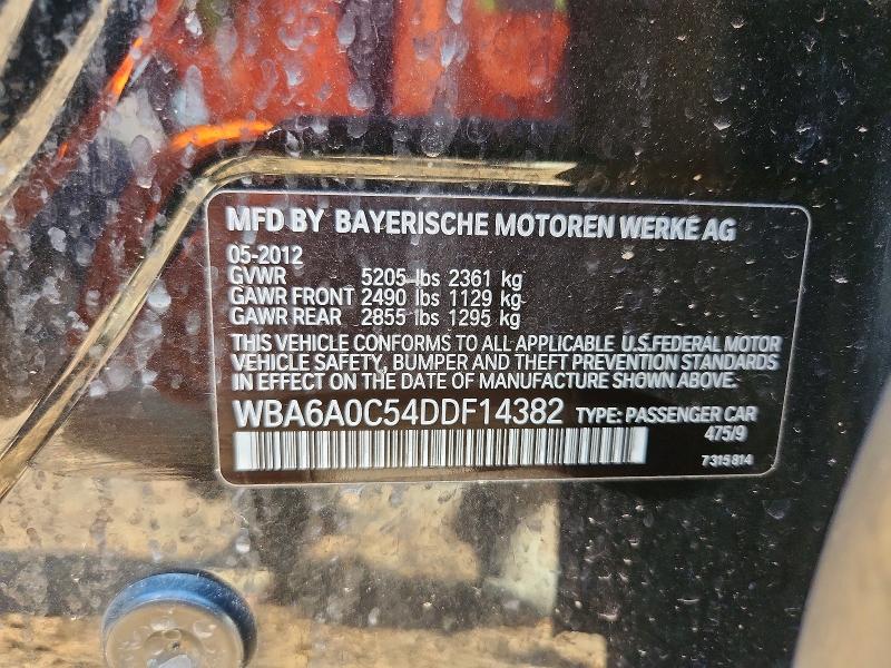 Aukcja sprzedaży 2013 Bmw 640, vin: WBA6A0C54DDF14382, numer aukcji: 67722946