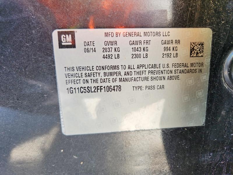 Aukcja sprzedaży 2015 Chevrolet Malibu, vin: 1G11C5SL2FF106478, numer aukcji: 68715766