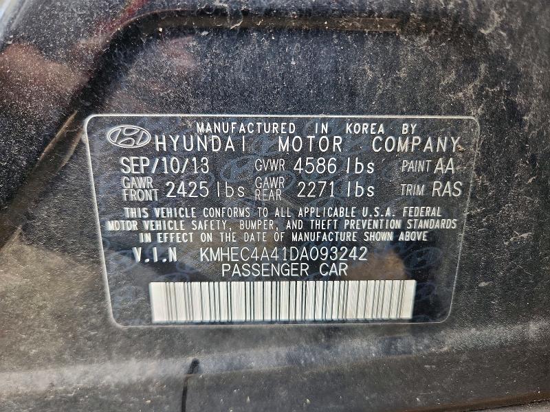 Aukcja sprzedaży 2013 Hyundai Sonata, vin: KMHEC4A41DA093242, numer aukcji: 69785486