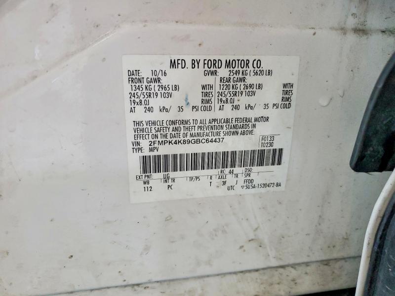 Aukcja sprzedaży 2016 Ford Edge, vin: 2FMPK4K89GBC64437, numer aukcji: 67439796