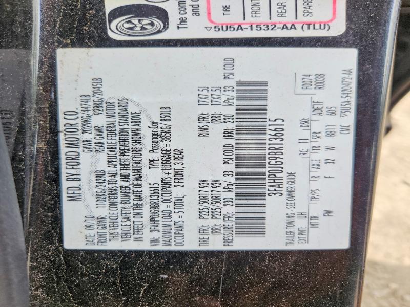 66849266 :رقم المزاد ، 3FAHP0JG9BR136615 vin ، 2011 Ford Fusion مزاد بيع