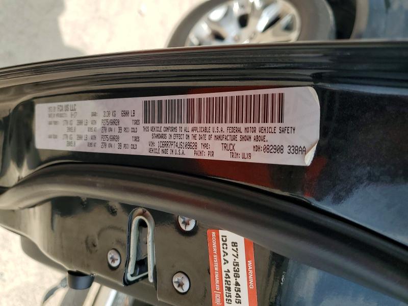 68089116 :رقم المزاد ، 1C6RR7PT4JS109628 vin ، 2018 Ram 1500 مزاد بيع