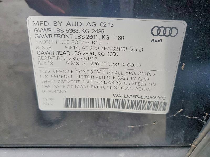 Aukcja sprzedaży 2013 Audi Q5, vin: WA1LFAFP4DA066003, numer aukcji: 69785906