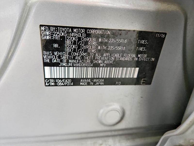 67661636 :رقم المزاد ، JTMDJREV6HD089004 vin ، 2017 Toyota Rav4 Hv مزاد بيع