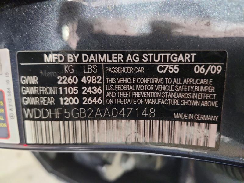 Aukcja sprzedaży 2010 Mercedes-benz E, vin: WDDHF5GB2AA047148, numer aukcji: 67888596