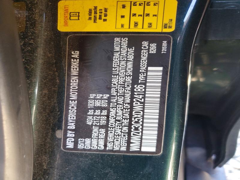 Продаж на аукціоні авто 2013 Mini Cooper, vin: WMWZC3C5XDWP24186, номер лоту: 68463856
