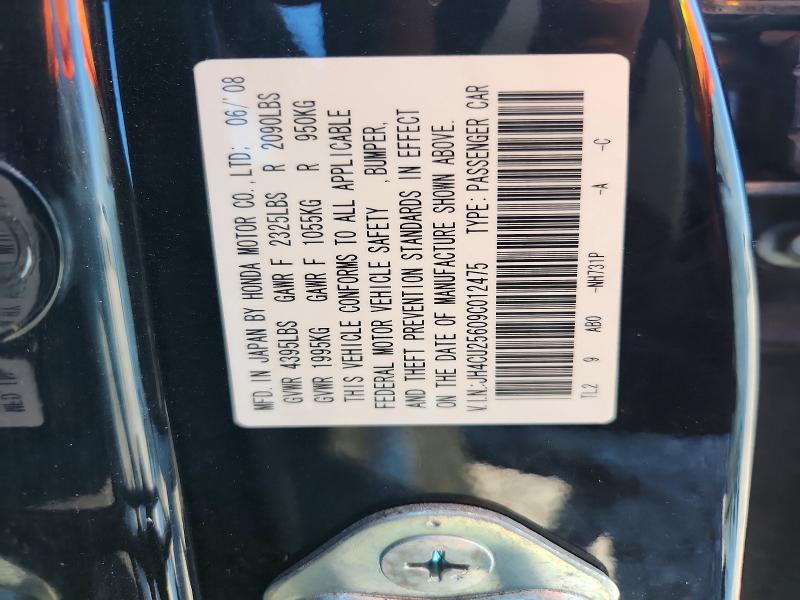 67445816 :رقم المزاد ، JH4CU25609C012475 vin ، 2009 Acura Tsx مزاد بيع