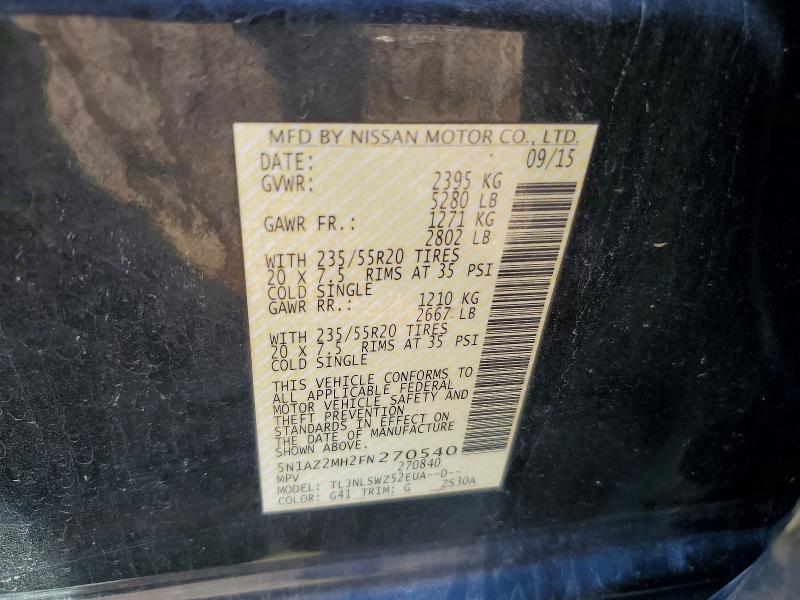 Продажа на аукционе авто 2015 Nissan Murano, vin: 5N1AZ2MH2FN270540, номер лота: 67164016