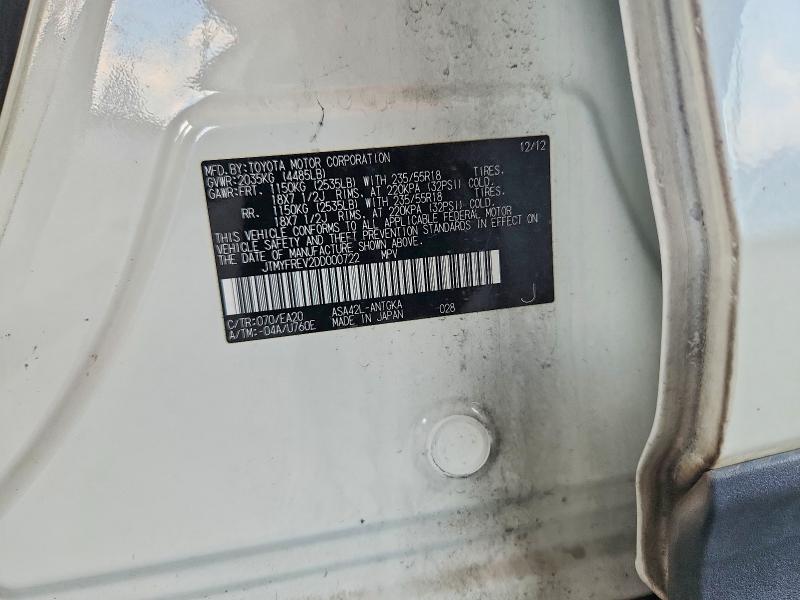 Продажа на аукционе авто 2013 Toyota Rav4, vin: JTMYFREV2DD000722, номер лота: 68145386