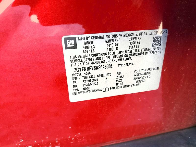Aukcja sprzedaży 2010 Cadillac Srx, vin: 3GYFNBEY6AS643656, numer aukcji: 69408646