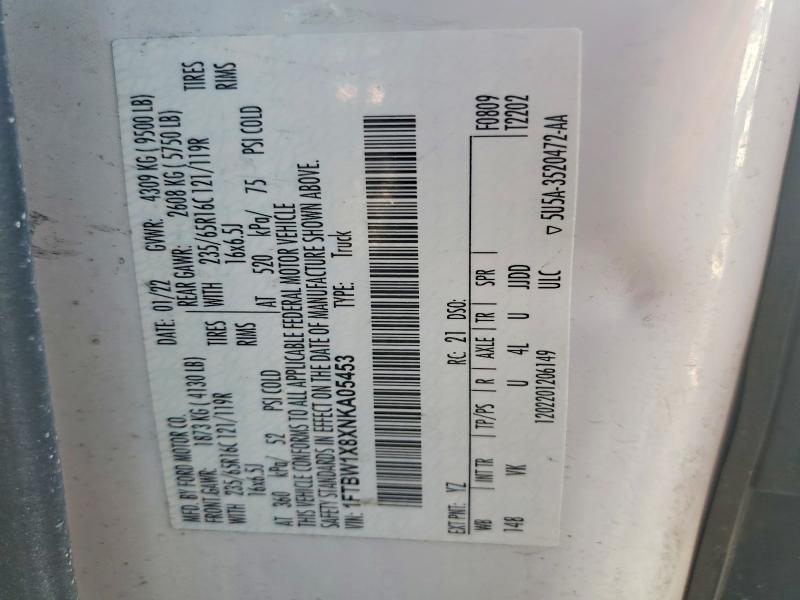 Aukcja sprzedaży 2022 Ford Transit, vin: 1FTBW1X8XNKA05453, numer aukcji: 69997946