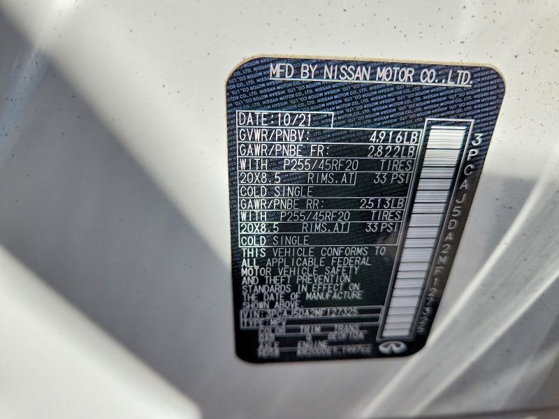 2021 Infiniti Qx50 მანქანა იყიდება აუქციონზე, vin: 3PCAJ5DA2MF127325, აუქციონის ნომერი: 69244296