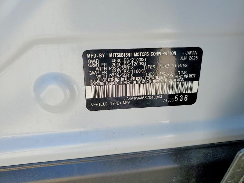 Продажа на аукционе авто 2025 Mitsubishi Eclipse Cross, vin: JA4ATWAA6SZ048004, номер лота: 67627086