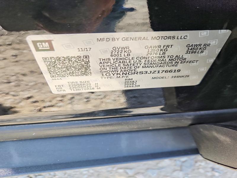 68298116 :رقم المزاد ، 1GYKNGRS3JZ176619 vin ، 2018 Cadillac Xt5 مزاد بيع