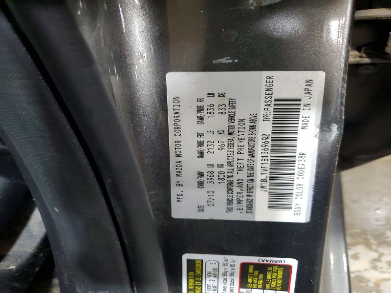 Aukcja sprzedaży 2011 Mazda 3, vin: JM1BL1VF1B1369692, numer aukcji: 67994846