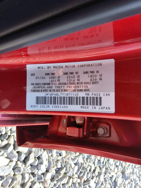 Aukcja sprzedaży 2026 Mazda 3, vin: JM1BPABL7T1871140, numer aukcji: 70525346