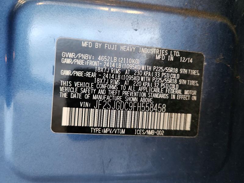 67657726 :رقم المزاد ، JF2SJGDC9FH558458 vin ، 2015 Subaru Forester مزاد بيع