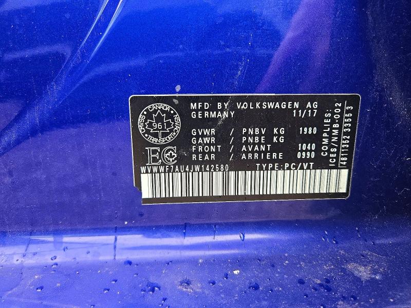 Продажа на аукционе авто 2018 Volkswagen Golf R, vin: WVWWF7AU4JW142580, номер лота: 68665616
