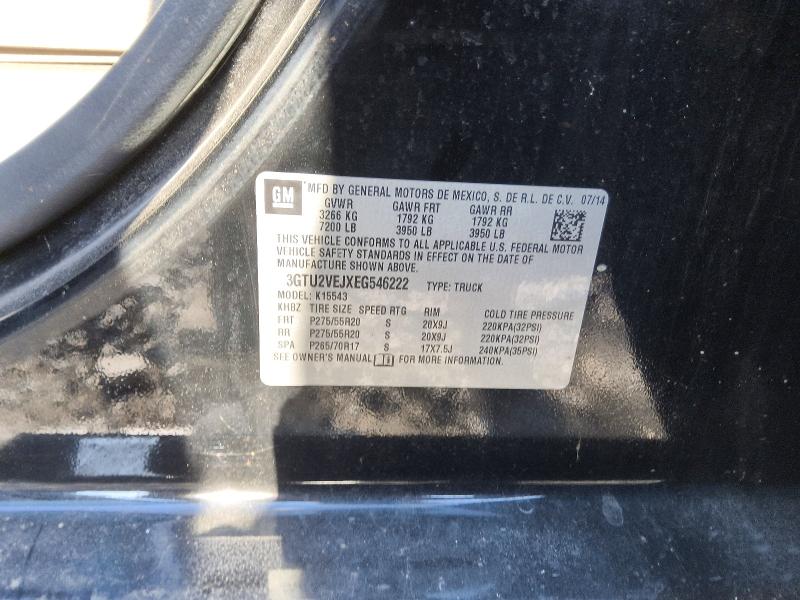 2014 Gmc Sierra მანქანა იყიდება აუქციონზე, vin: 3GTU2VEJXEG546222, აუქციონის ნომერი: 68975476