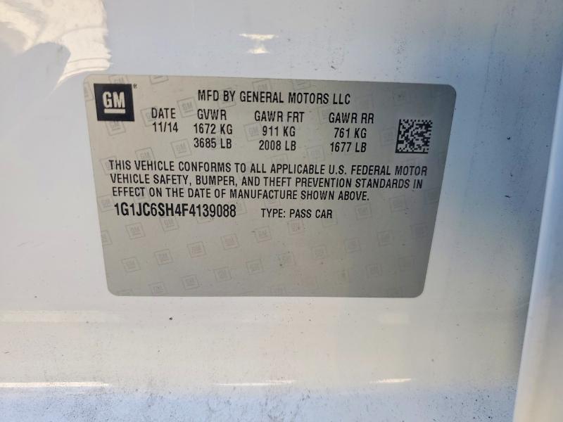 Продажа на аукционе авто 2015 Chevrolet Sonic, vin: 1G1JC6SH4F4139088, номер лота: 69028066