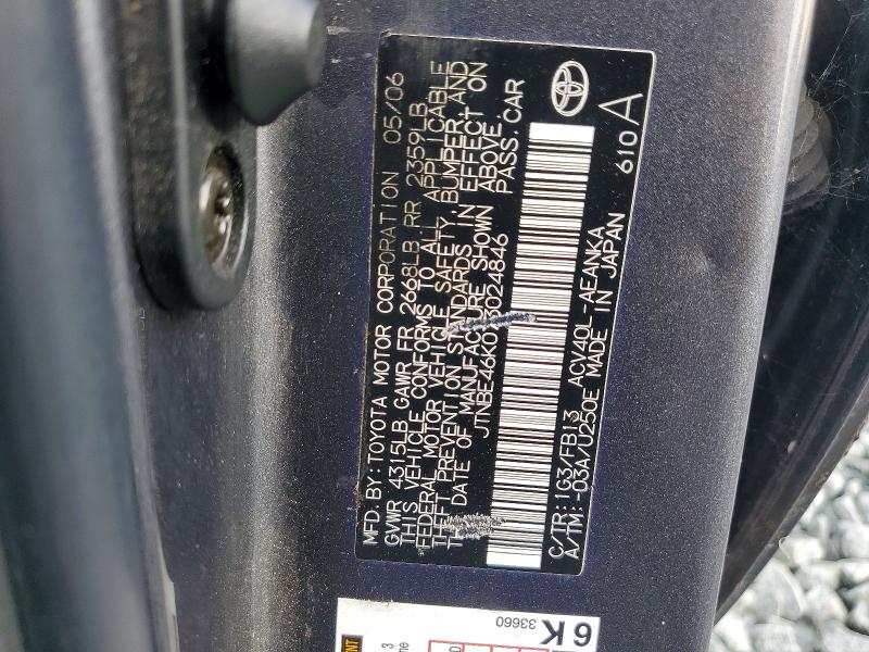 Aukcja sprzedaży 2007 Toyota Camry, vin: JTNBE46K073024846, numer aukcji: 70749036
