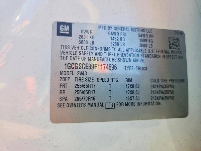 Продаж на аукціоні авто 2015 Chevrolet Colorado, vin: 1GCGSCE39F1174696, номер лоту: 68048166