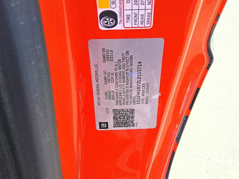 Продажа на аукционе авто 2020 Chevrolet Camaro, vin: 1G1FH1R72L0113714, номер лота: 70101416