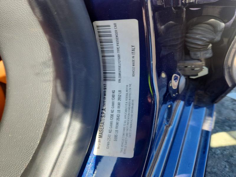Aukcja sprzedaży 2018 Maserati Quattroporte, vin: ZAM56YRA3J1276081, numer aukcji: 68033996