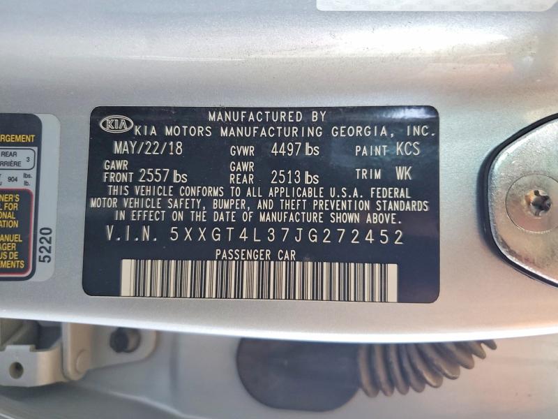 68968906 :رقم المزاد ، 5XXGT4L37JG272452 vin ، 2018 Kia Optima مزاد بيع