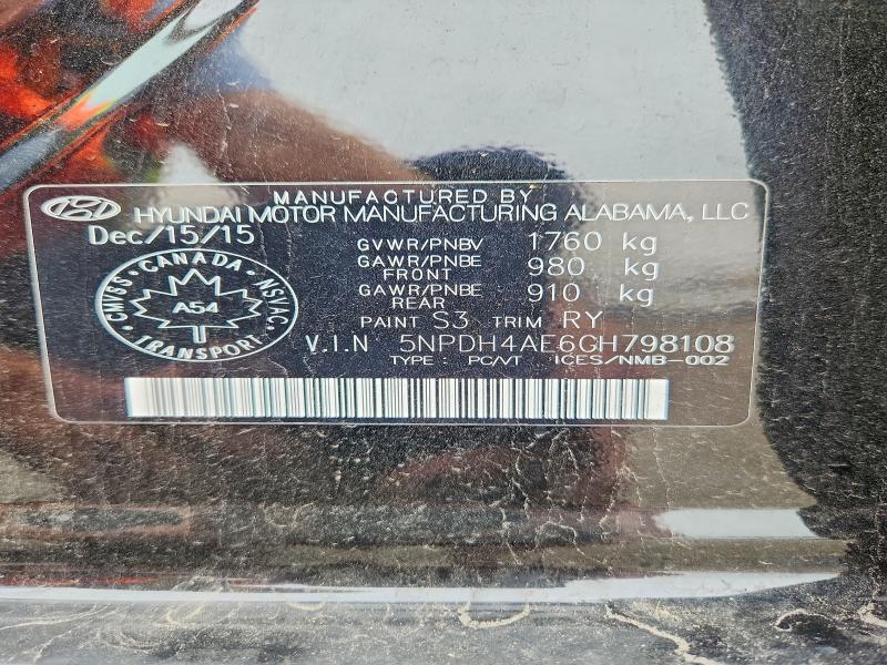Продаж на аукціоні авто 2016 Hyundai Elantra, vin: 5NPDH4AE6GH798108, номер лоту: 67452486