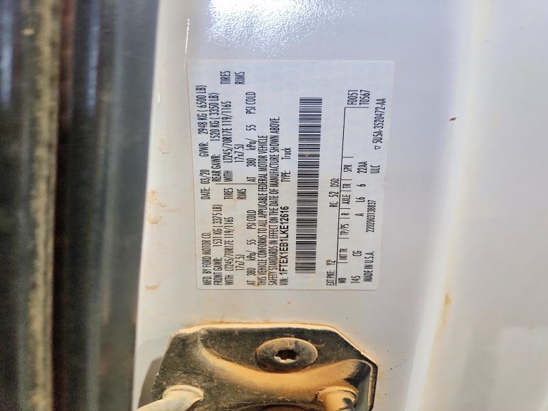68724026 :رقم المزاد ، 1FTEX1EB1LKE12616 vin ، 2020 Ford F150 مزاد بيع