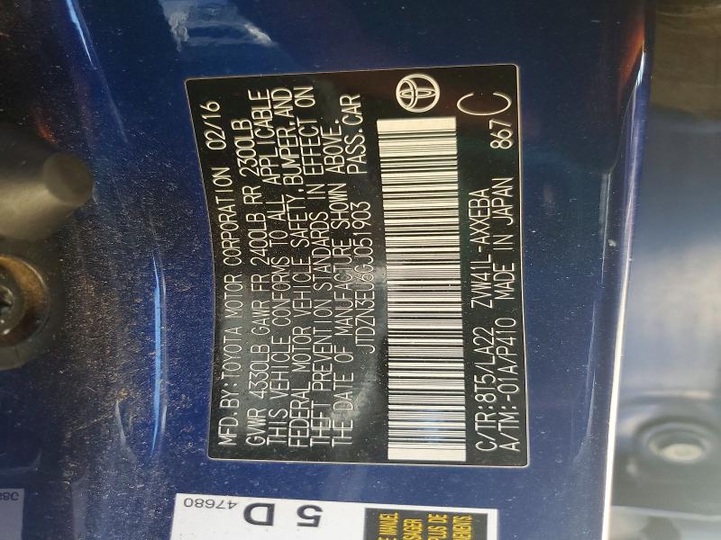 70363176 :رقم المزاد ، JTDZN3EU6GJ051903 vin ، 2016 Toyota Prius V مزاد بيع