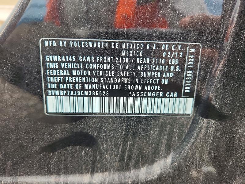 Продаж на аукціоні авто 2012 Volkswagen Jetta, vin: 3VWBP7AJ9CM385528, номер лоту: 68277436