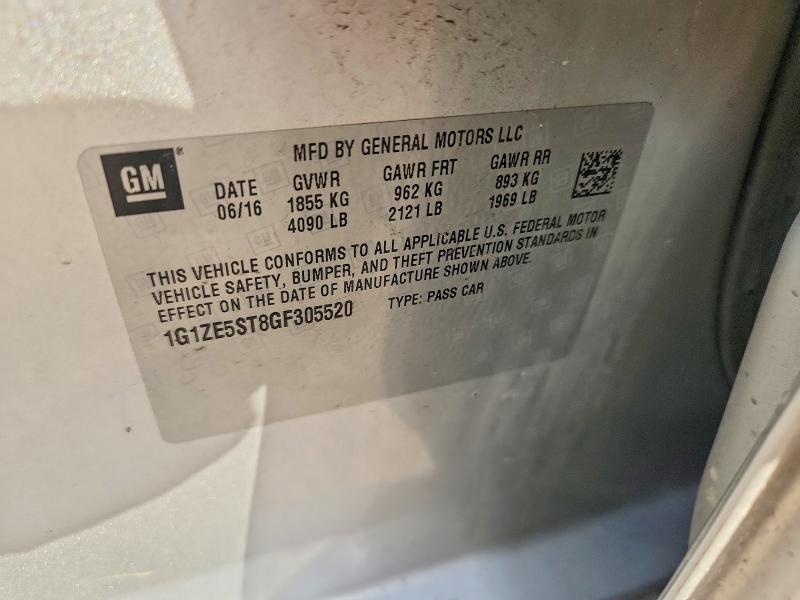 70441266 :رقم المزاد ، 1G1ZE5ST8GF305520 vin ، 2016 Chevrolet Malibu مزاد بيع