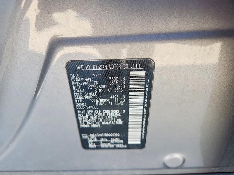 Aukcja sprzedaży 2011 Infiniti Qx56, vin: JN8AZ2NEXB9005350, numer aukcji: 69180276