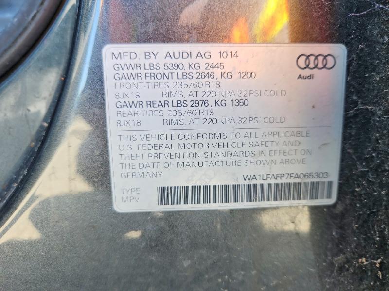 69392546 :رقم المزاد ، WA1LFAFP7FA065303 vin ، 2015 Audi Q5 مزاد بيع