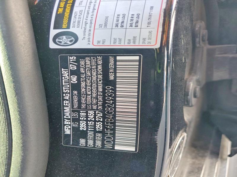 70610676 :رقم المزاد ، WDDHF6FB4GB249399 vin ، 2016 Mercedes-benz E مزاد بيع