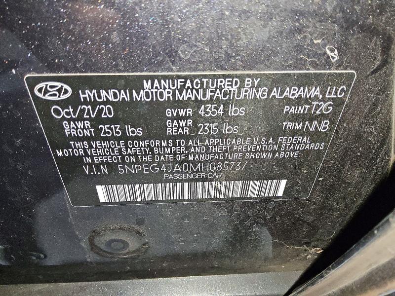Продаж на аукціоні авто 2021 Hyundai Sonata, vin: 5NPEG4JA0MH085737, номер лоту: 68192126