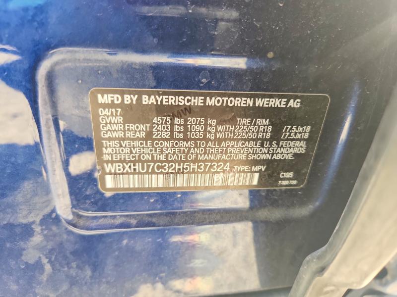 2017 Bmw X1 მანქანა იყიდება აუქციონზე, vin: WBXHU7C32H5H37324, აუქციონის ნომერი: 70787596