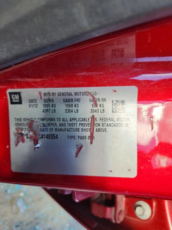 2012 Buick Verano მანქანა იყიდება აუქციონზე, vin: 1G4PS5SK3C4149354, აუქციონის ნომერი: 70605036