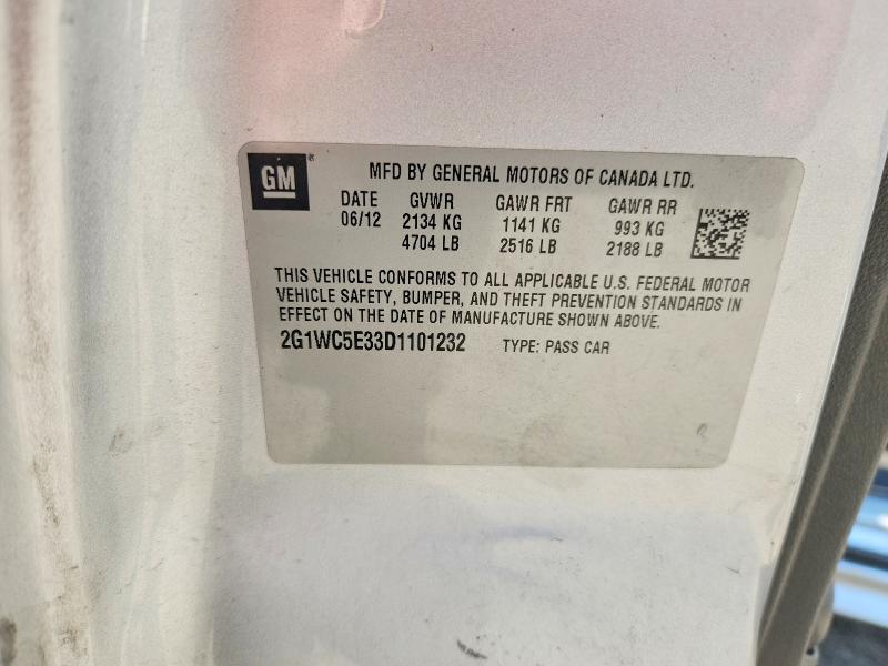 71059346 :رقم المزاد ، 2G1WC5E33D1101232 vin ، 2013 Chevrolet Impala مزاد بيع