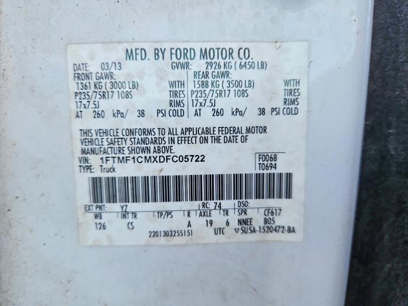 2013 Ford F150 მანქანა იყიდება აუქციონზე, vin: 1FTMF1CMXDFC05722, აუქციონის ნომერი: 69877576