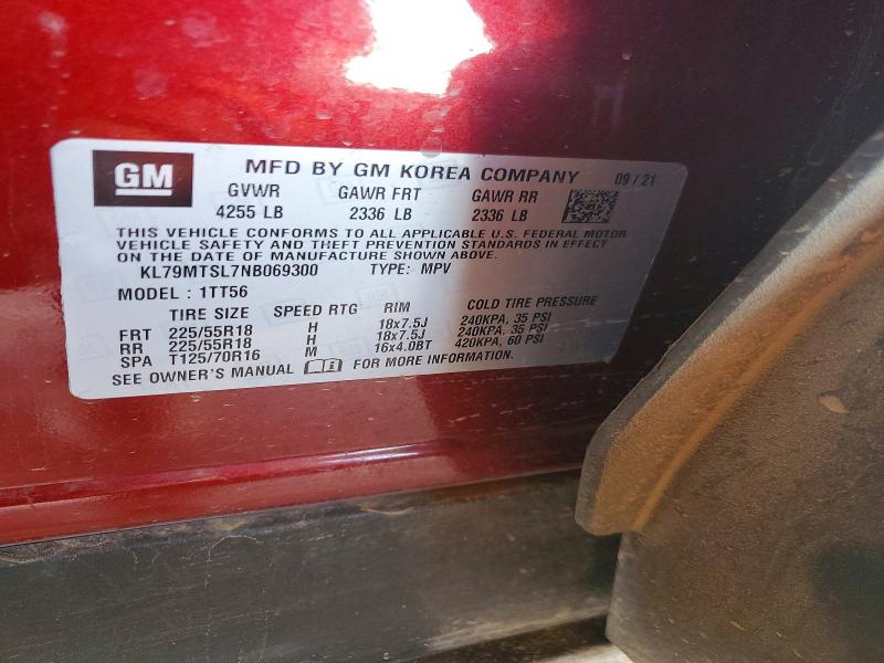 69066646 :رقم المزاد ، KL79MTSL7NB069300 vin ، 2022 Chevrolet Trailblazer مزاد بيع