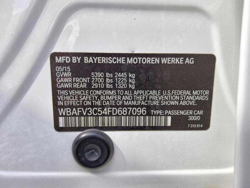 68204156 :رقم المزاد ، WBAFV3C54FD687096 vin ، 2015 Bmw 535 مزاد بيع